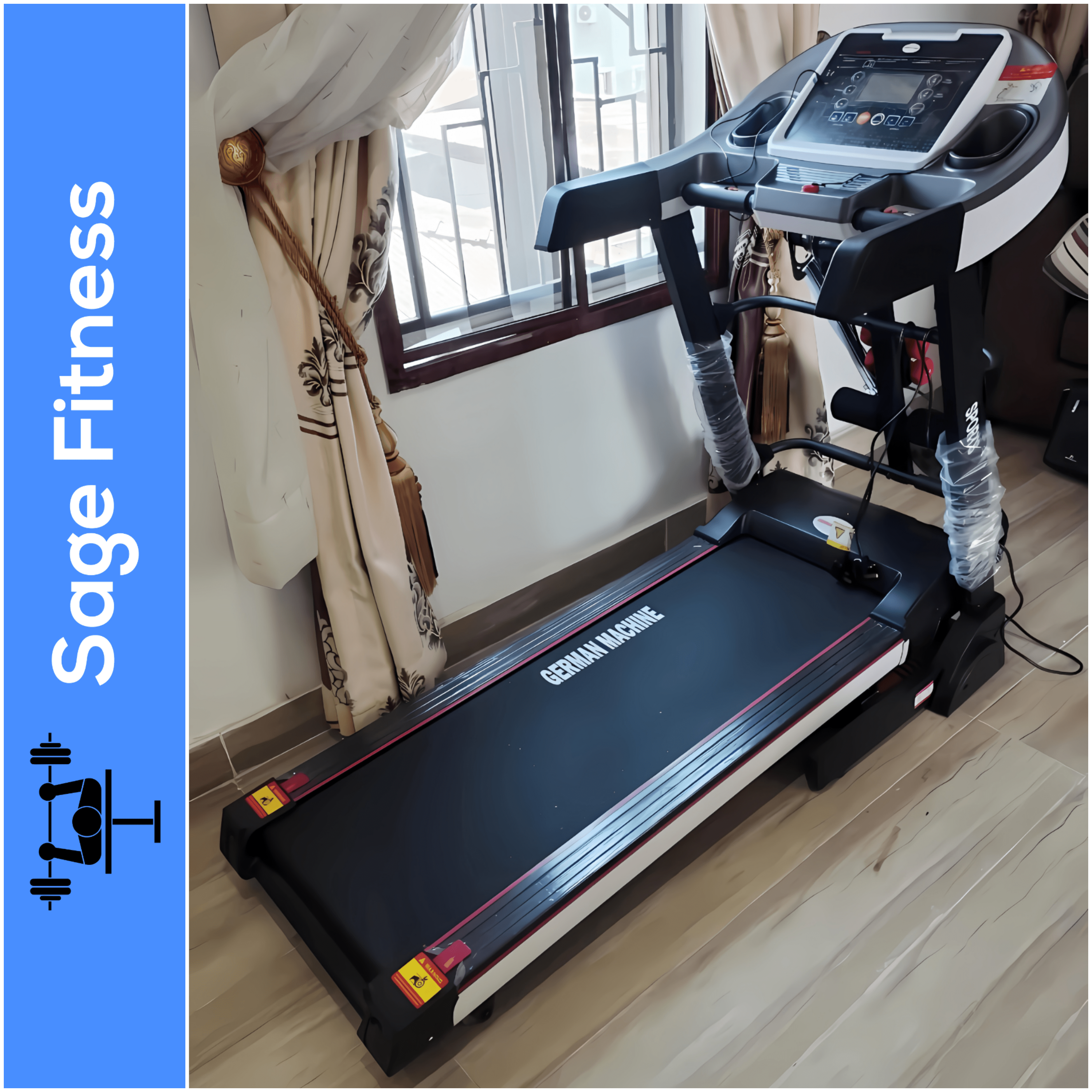 2.5HP Electric Treadmill (with Auto Incline, MP3 Player, Massager, Sit Up Bar, Twister, & Dumbbells (Pair)) [GM] @ N775,000