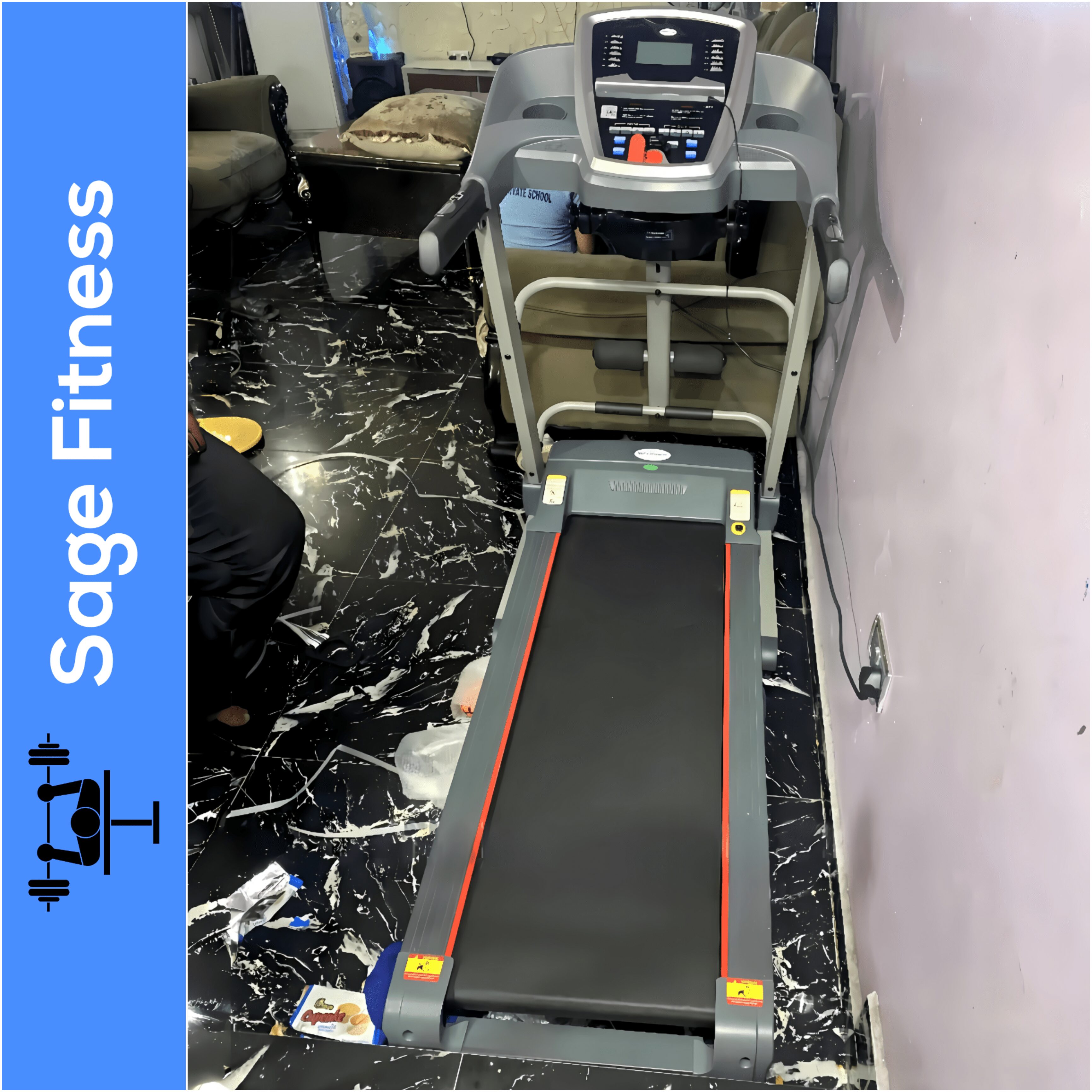 2.5HP Electric Treadmill (with Auto Incline, MP3 Player, Massager, Sit Up Bar, Twister, & Dumbbells (Pair)) [TF] @ N700,000
