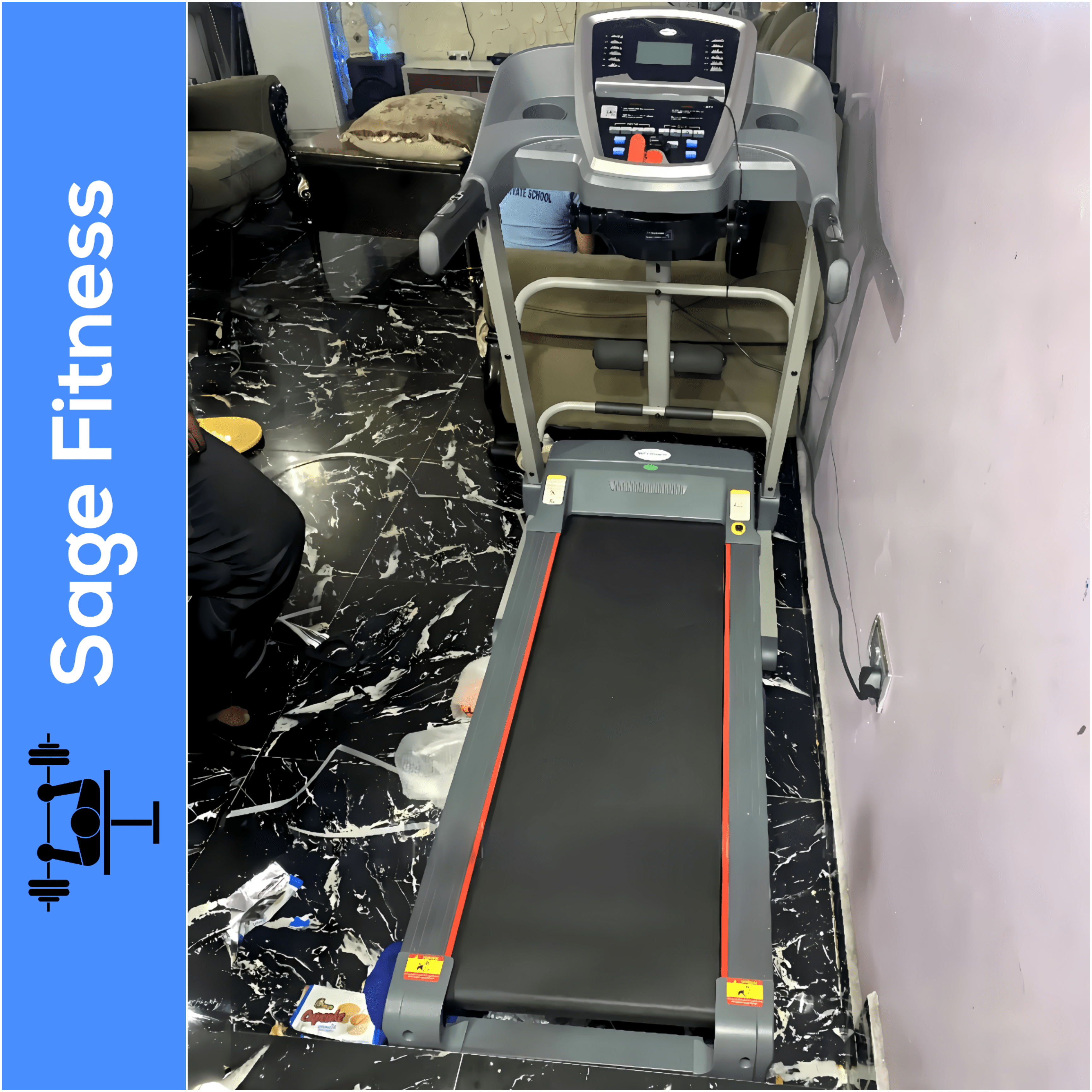 2.5HP Electric Treadmill (with Auto Incline, MP3 Player, Massager, Sit Up Bar, Twister, & Dumbbells (Pair)) [TF] @ N700,000