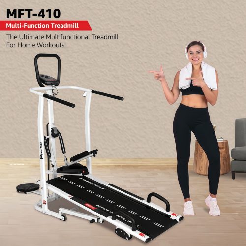 4-In-1 Manual Treadmill (Jogger + Stepper + Twister + Push-Up Bars)